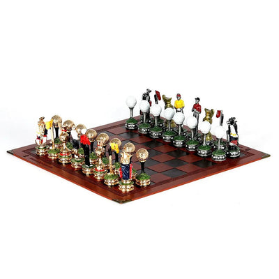 Silver Swings vs Golden Greens Chess Set