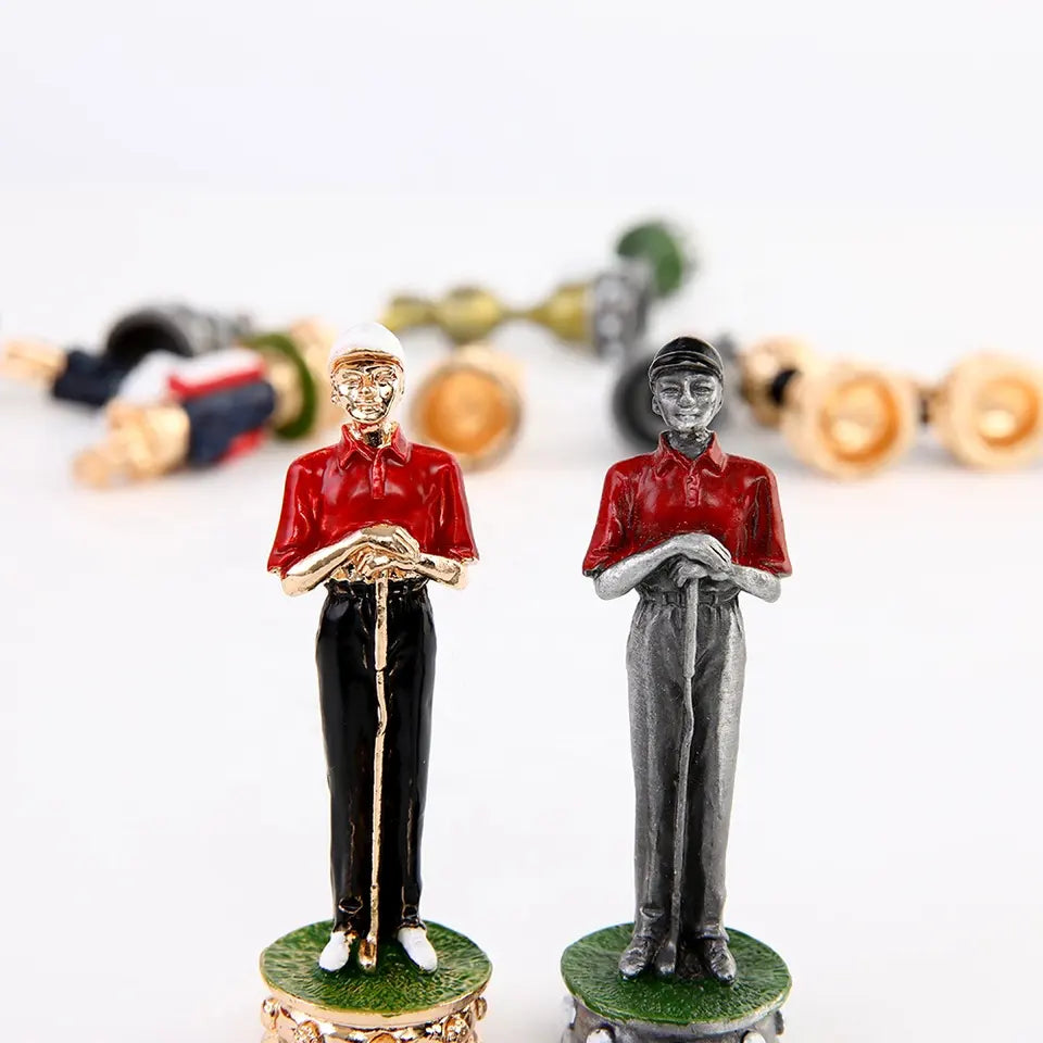 Silver Swings vs Golden Greens Chess Set