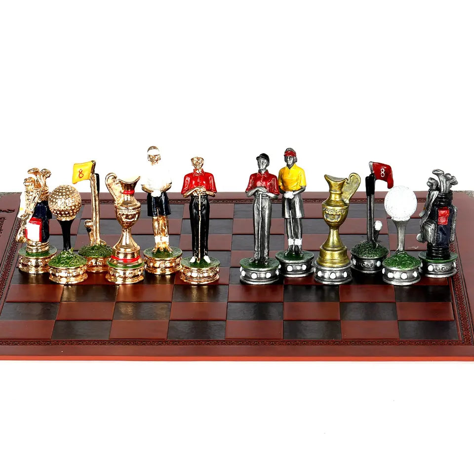 Silver Swings vs Golden Greens Chess Set