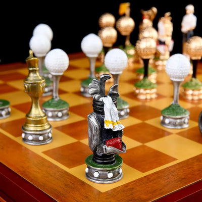 Silver Swings vs Golden Greens Chess Set