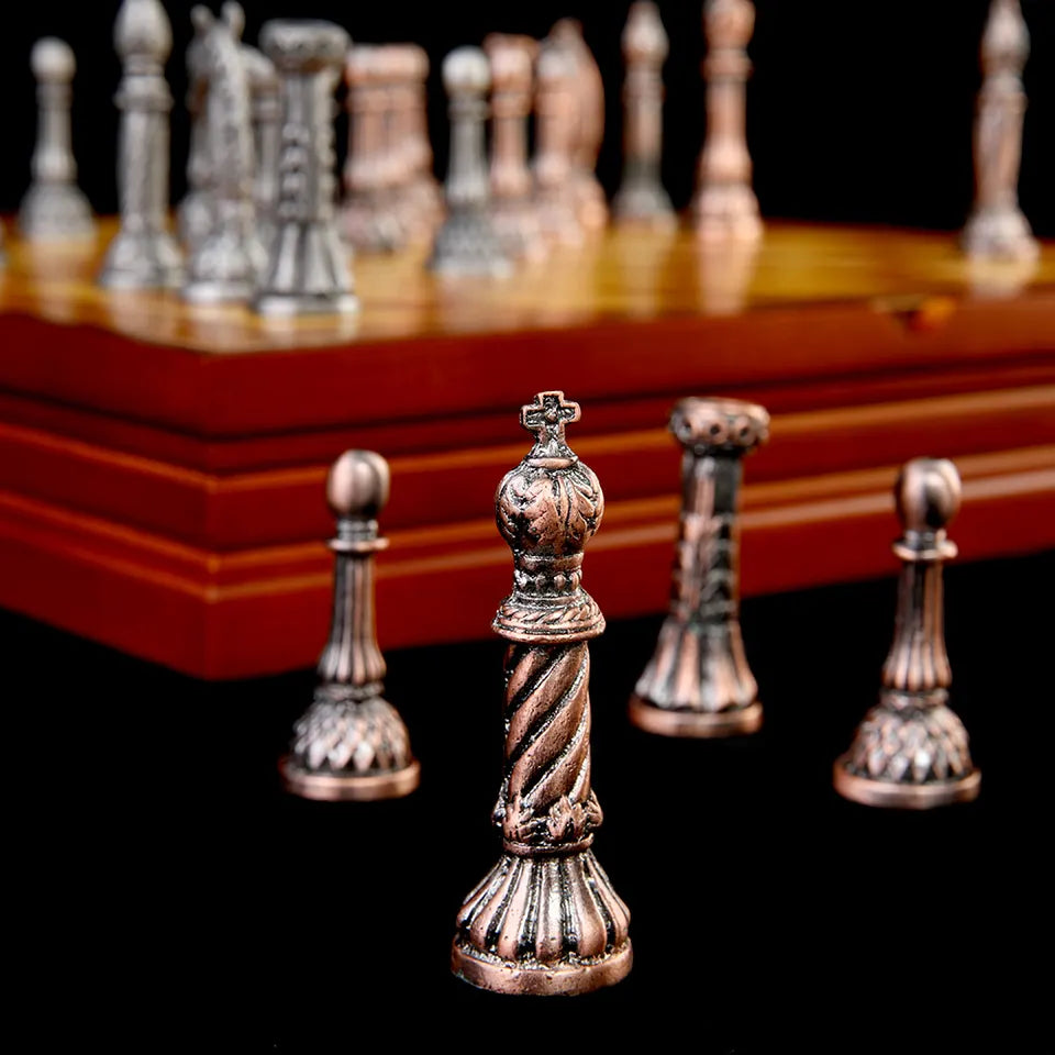 Metallic Pillars of Rome Chess Set
