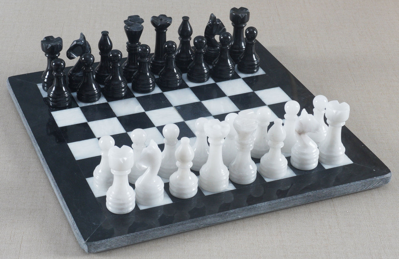 Marble Black and White Chess Set