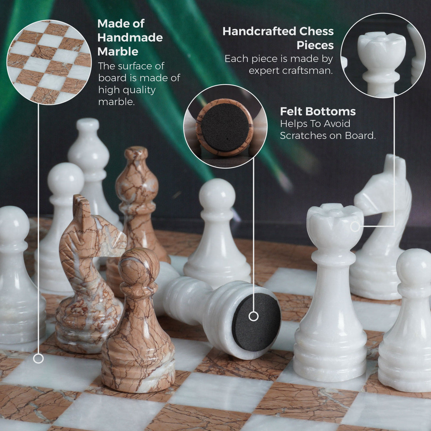 Marble Align and White Chess Set